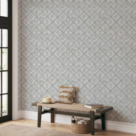 Coloring Trellis flowers Green - 1035601-01 - 04912-01 paint Wallpassion